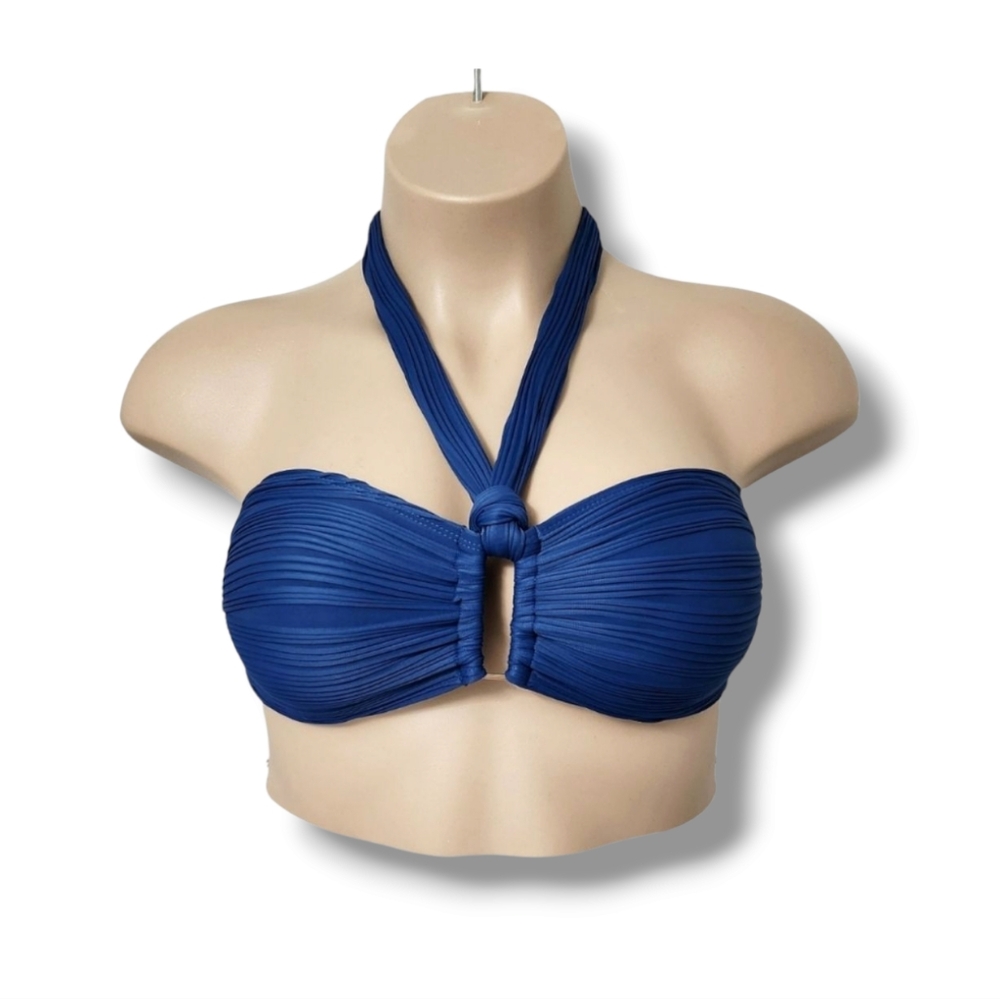 Anne Cole Ruched Halter Style Bikini Top | Large